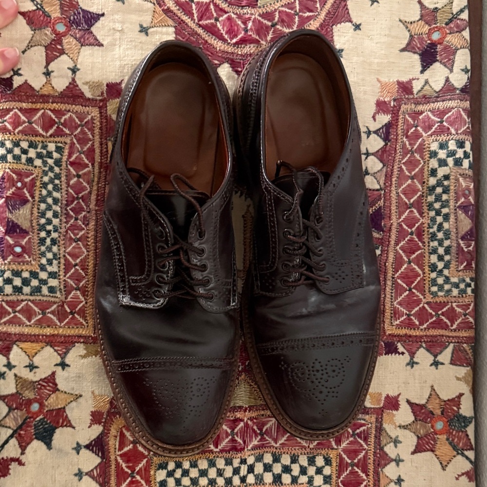 Alden Dark Brown Cap-Toe Brogue Derby Shoes